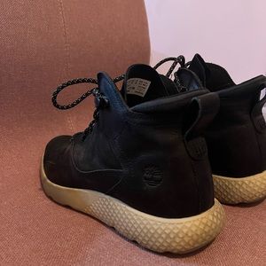 Black leather Timberlands